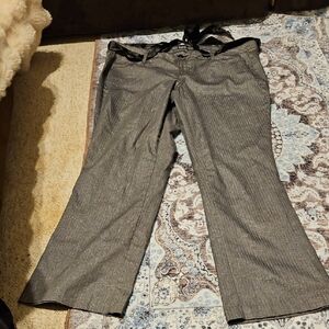 Y2K LEI Charcoal And Silver Pinstripe Flare Pants